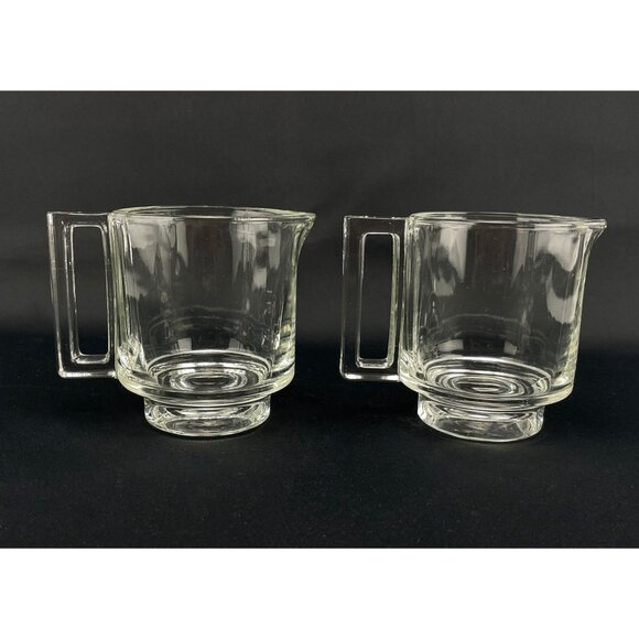 Vintage Fidenza Italy glass creamer, clear glass Joe Colombo, Mid Century 1960s - Picture 3 of 9